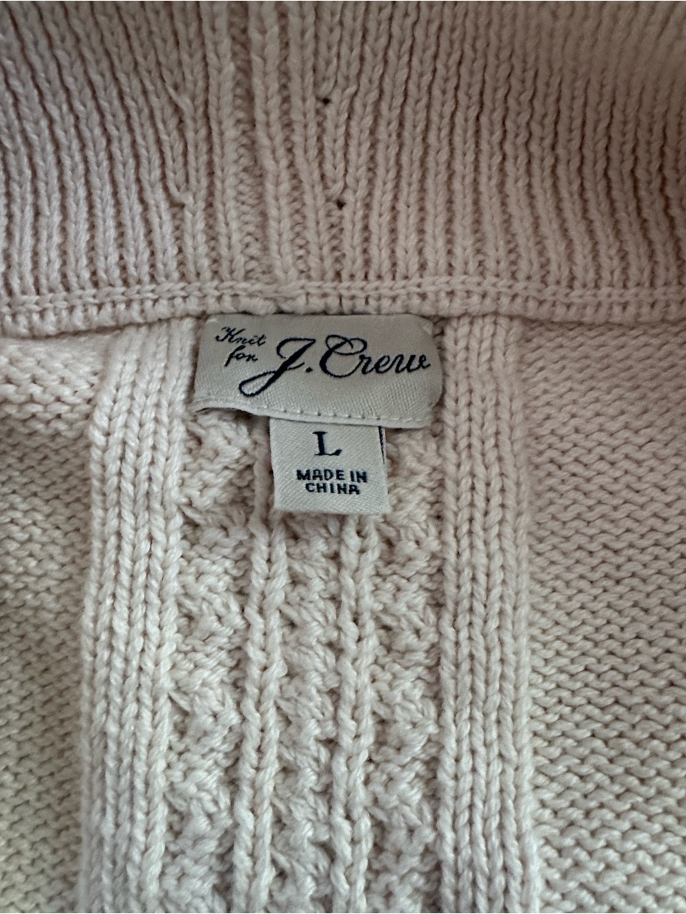J. Crew Cream Cable-Knit Shawl Collar Cardigan - Picture 3 of 4